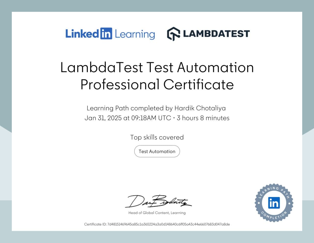 Certificate 9